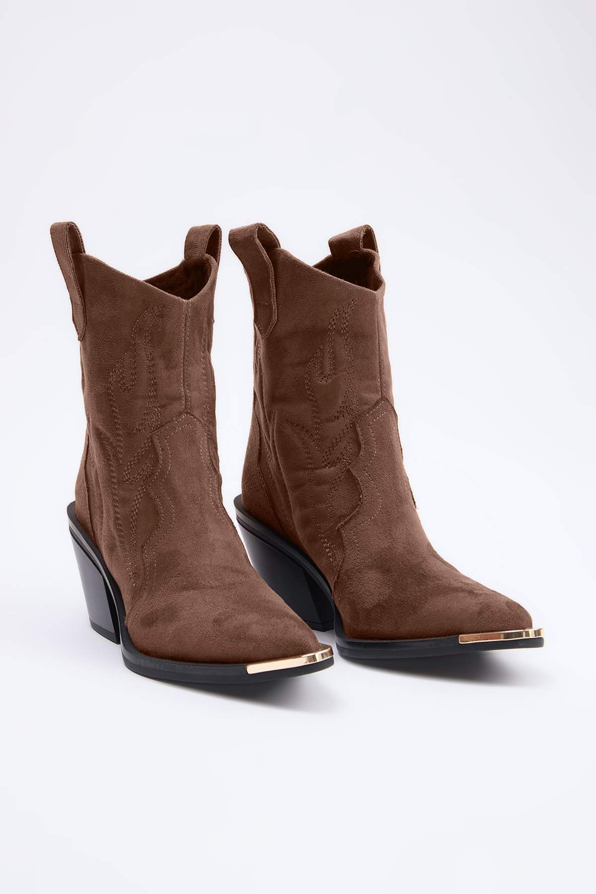 TRENDYOL SHOES Vizon Metal Akcesoria Szczegółowe Damskie Premium Kowbojskie B...