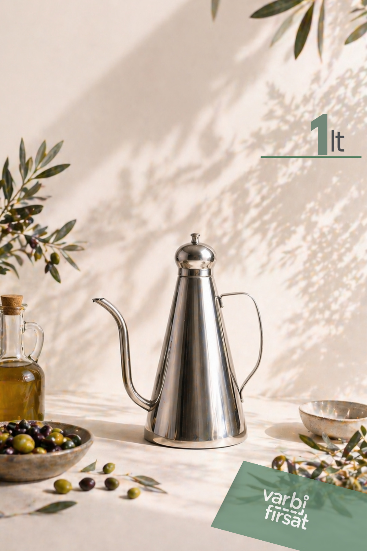 Inox Stainless Steel Oil Can | Non-Drip Controlled Casting | Oversized Oil Can 1000 ml