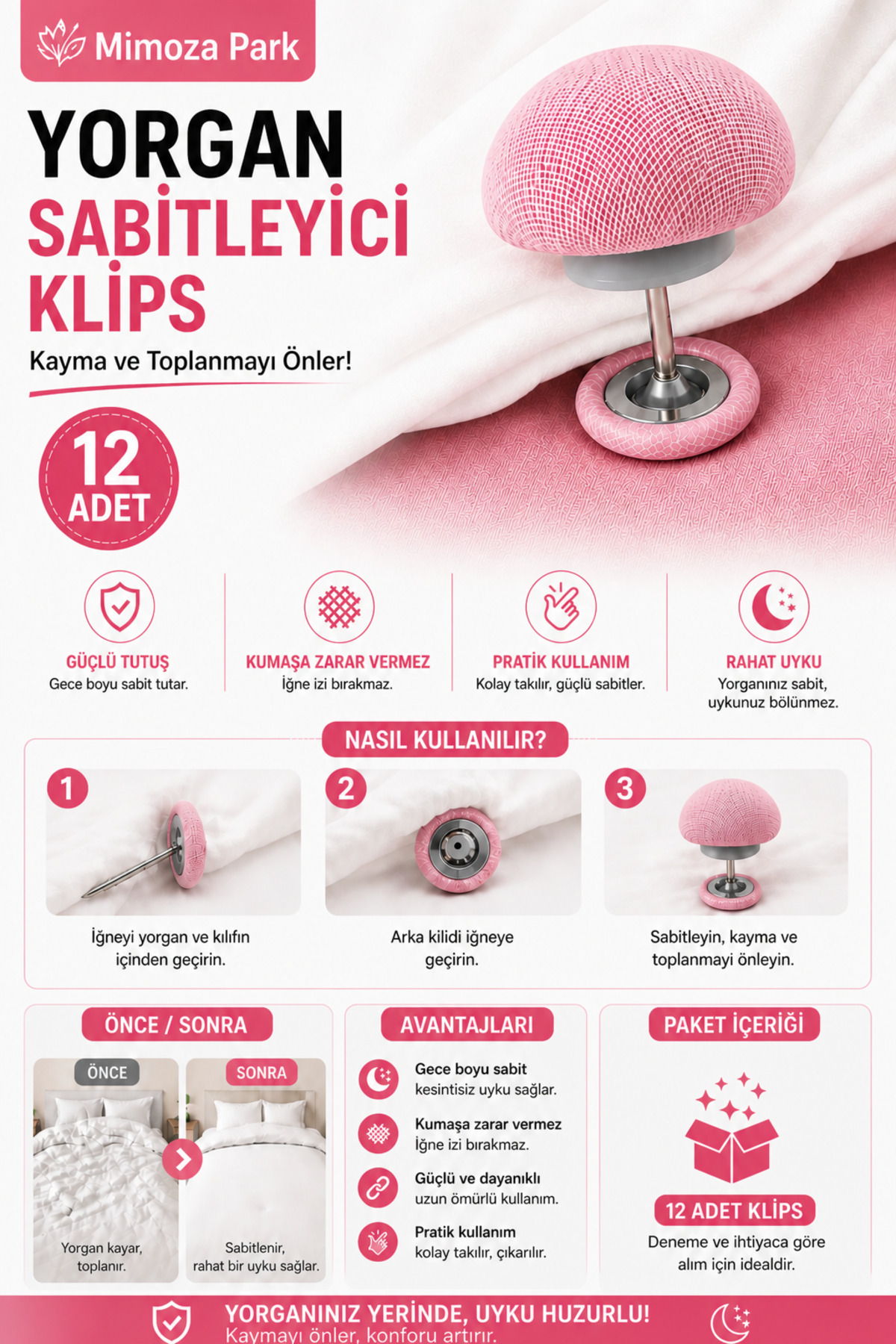 Practical 12 Pieces Cork Shaped Duvet Fixing Needle Buttoned Clip Bed Sheet Duvet Cover Fixer