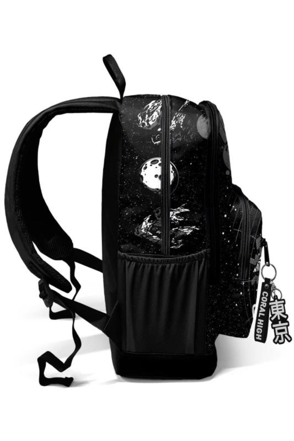 Siyah Galaxy Desenli Okul Sırt Çantası 23644