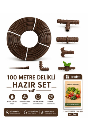 Emek 100 Metre Kendinden Delikli Damla Sulama Sistemi Ek Parçaları Damlama Bo...