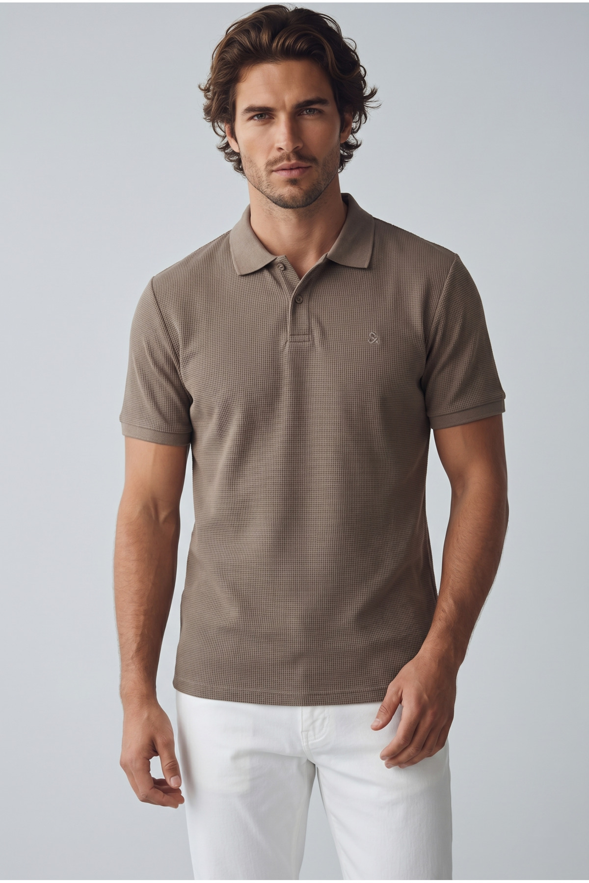 Jack & Jones Jack Jones Jjeaustın Polo Ss Noos Men's Brown Falcon Tshirt 12268130-15