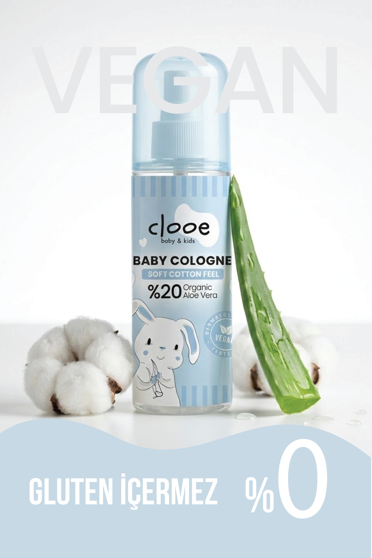 Yatıştırıcı Vegan Soft Cotton Feel Bebek Kolonyası Organik Aloe Vera Pamuksu Kokulu 6x150ml — PKA040 — تصویر 3 از 5