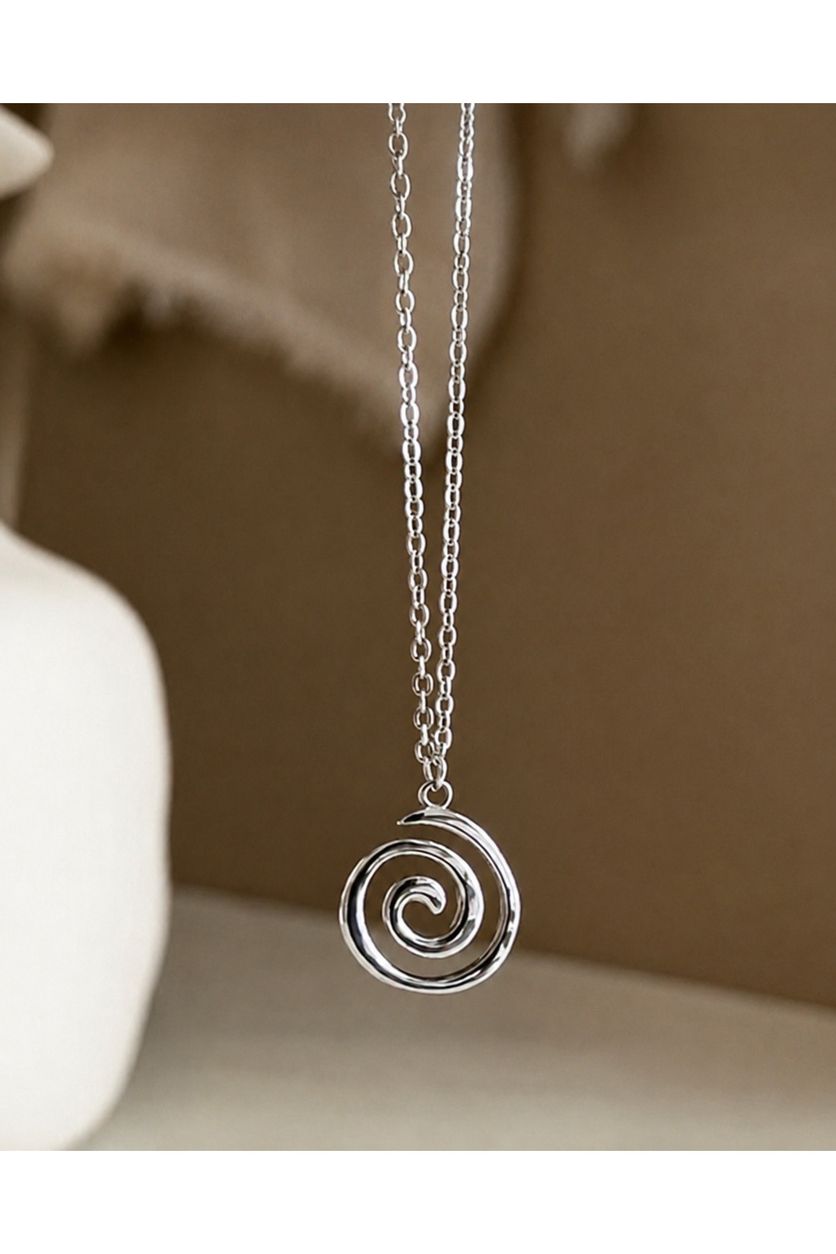 sleyshop Sarmal Girdap Spiral Vortex Unisex Kolye görsel 3
