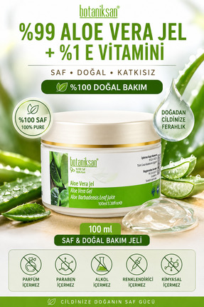 botaniksan Aloe Vera Jel 100ml, %100 Aloe Vera Jel Içerir, Saf, Doğal, Katkısız
