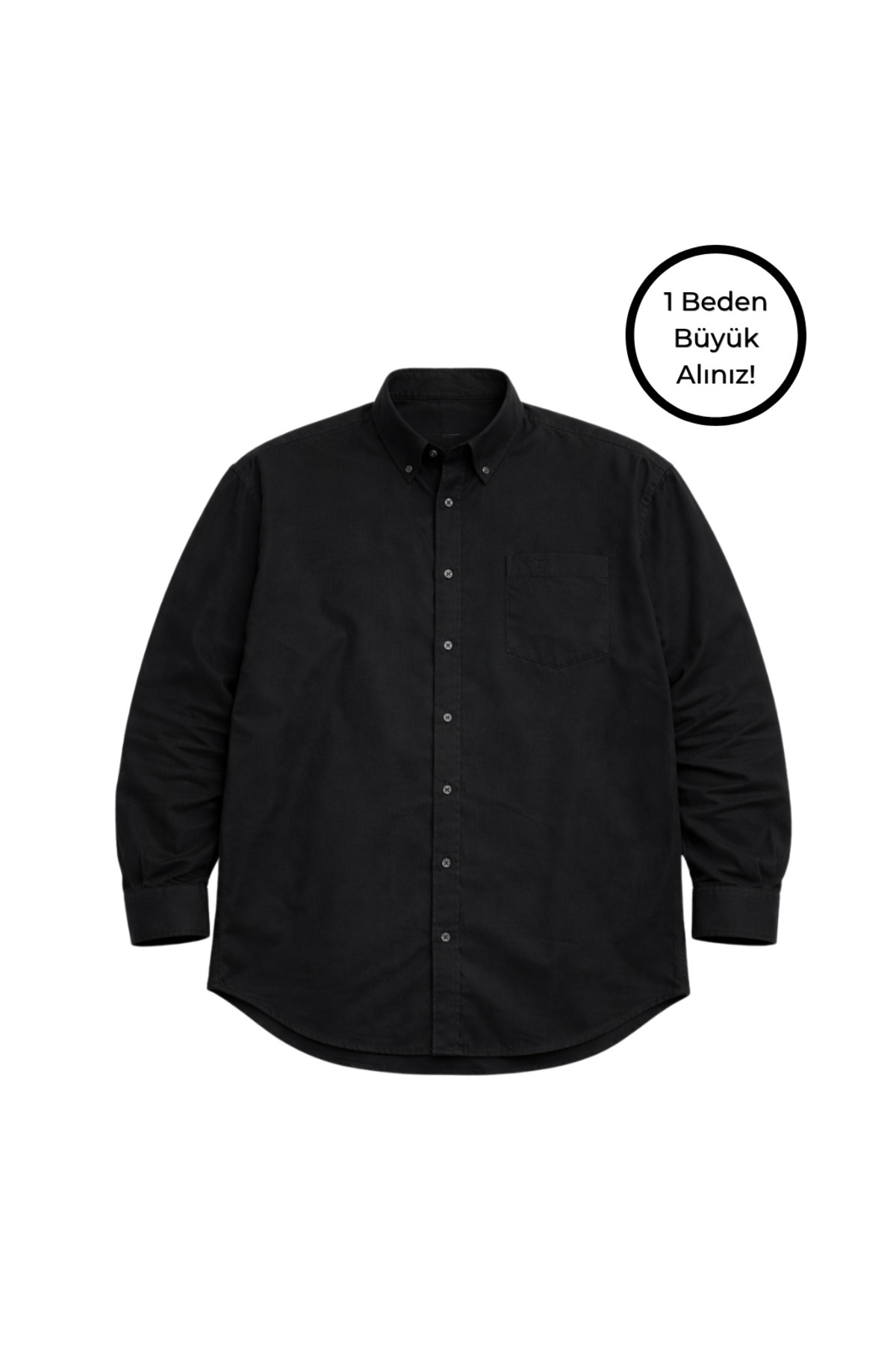 BattalModa Erkek Büyük Beden Siyah Uzun Kollu Gömlek 3XL-4XL-5XL-6XL-7XL-8XL görsel 4