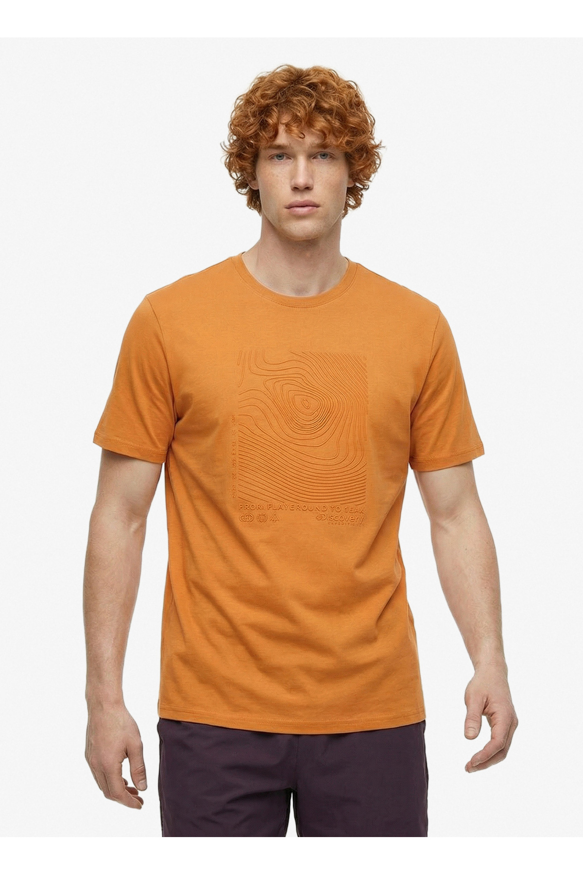 Discovery Expedition Turuncu Erkek Bisiklet Yaka Relaxed Fit T-Shirt D6SM-TST3759
