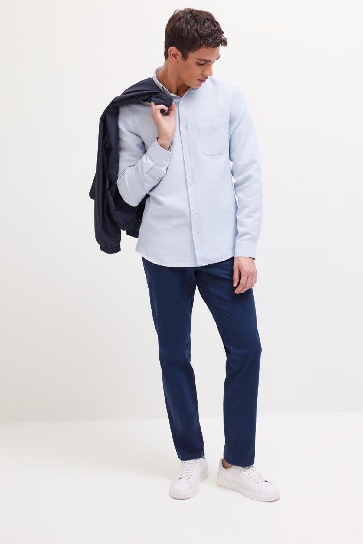 Defacto Regular Fit Regular Cut Pocketed Straight Leg Chino Trousers D7349Ax25Au