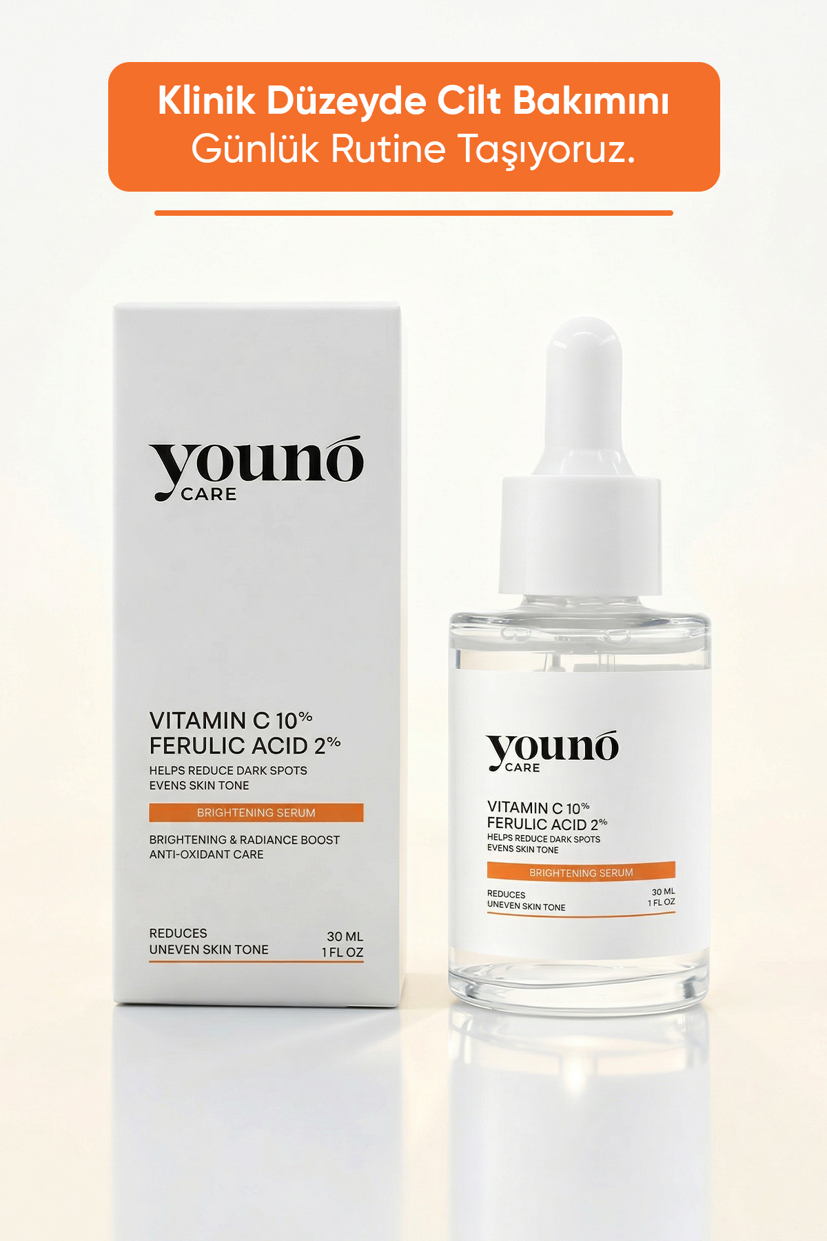 %10 C Vitamini Serum 3'lü Vitamin C Kompleksi 30 ml | Ferulic Acid | Hyaluronik Asit | Leke Karşıtı — YC-SKN-VCS-30 — تصویر 4 از 8