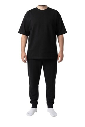 ONUR1992 Oversize Tişört Siyah Unisex 240 GSM %100 Pamuk Kalın Süprem Baggy S...