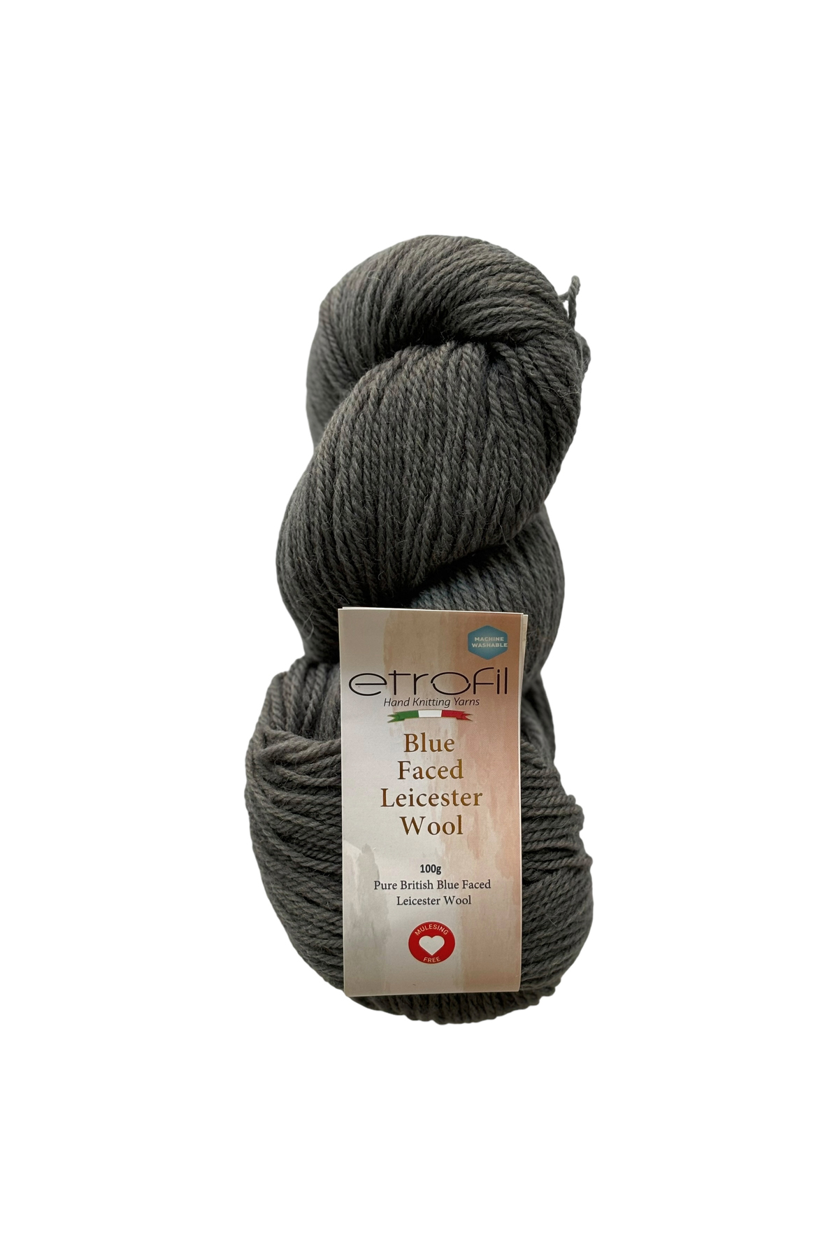 Blue Faced Leicester Knitting Yarn Steel 100% Wool 100g 240m (79081)