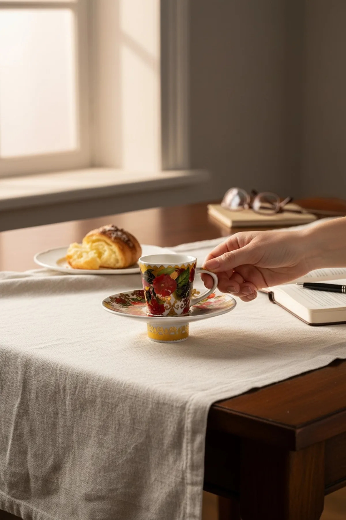 6’lı Çiçekli Kahve Fincanı – Modern ve Estetik Kahve Sunum Seti