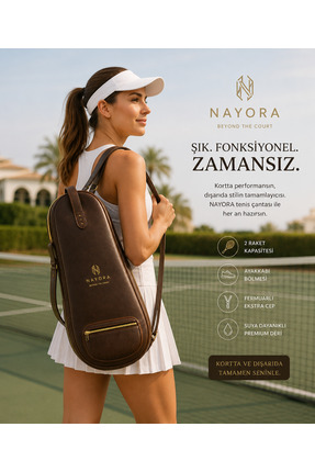 nayora Court Elite Hakiki Deri Tenis Raket Çantası