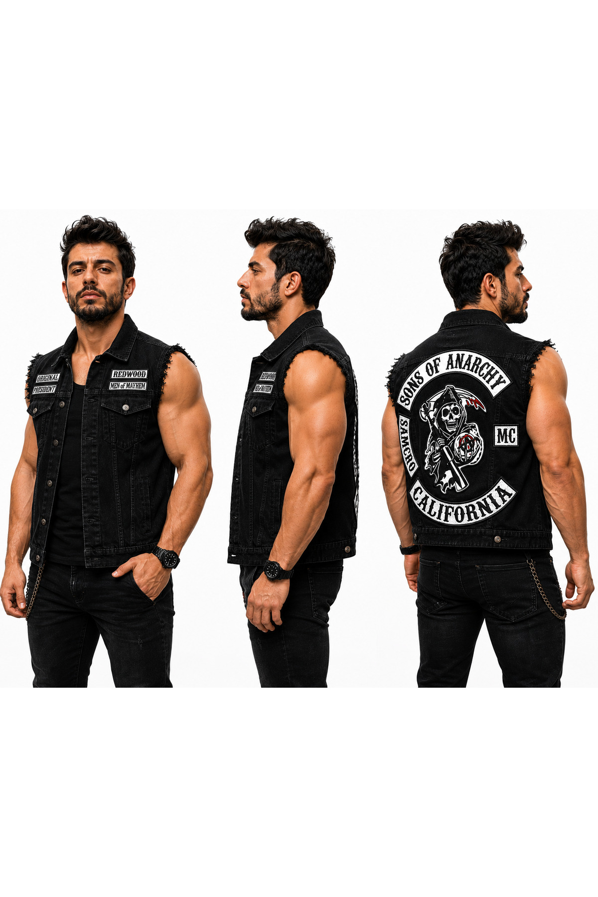 Modaroma Sons Of Anarchy Kot Yelek görsel 4