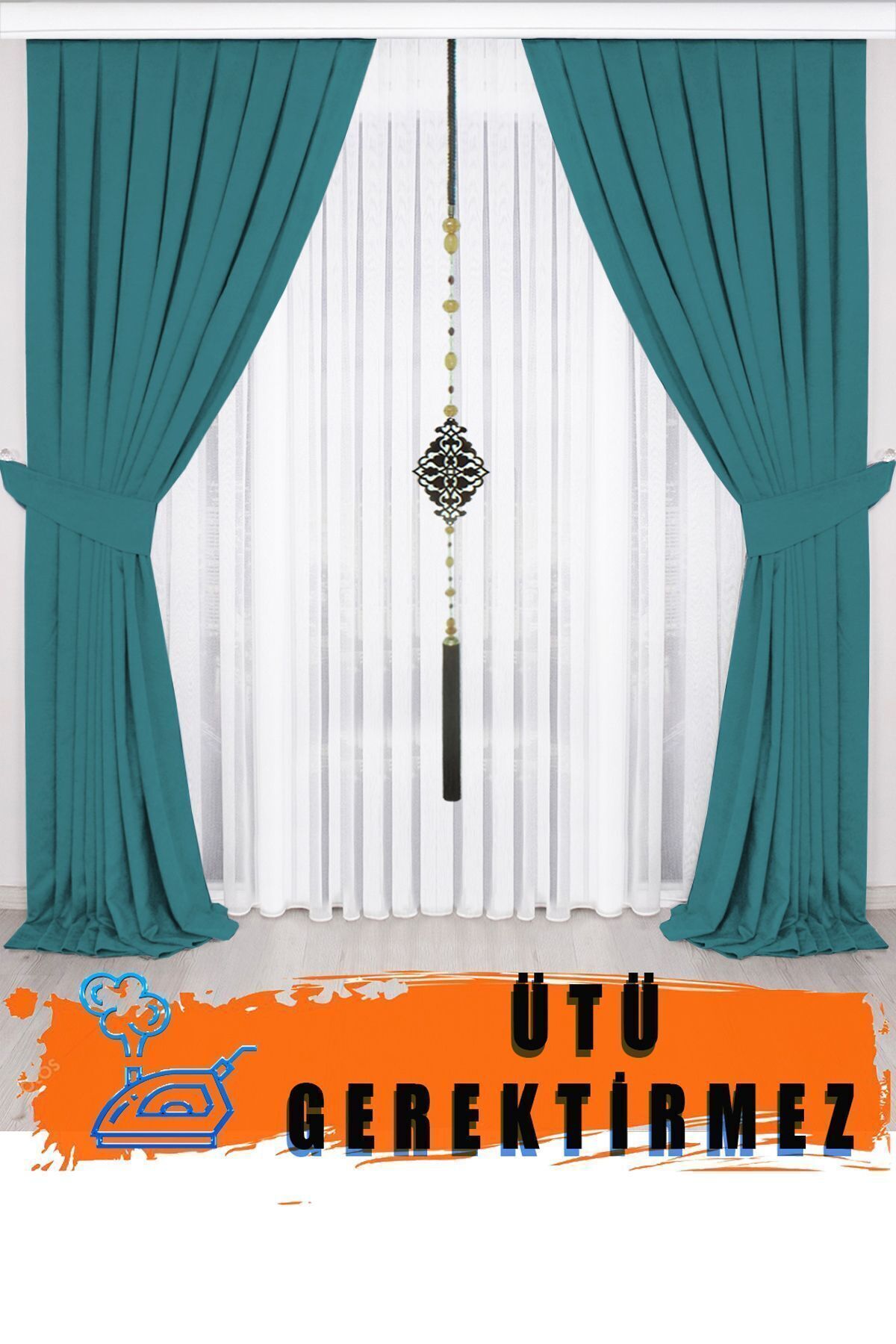Petroleum Blue Pleated Background Curtain Velvet Look Honeycomb Textured 1st Class Quality