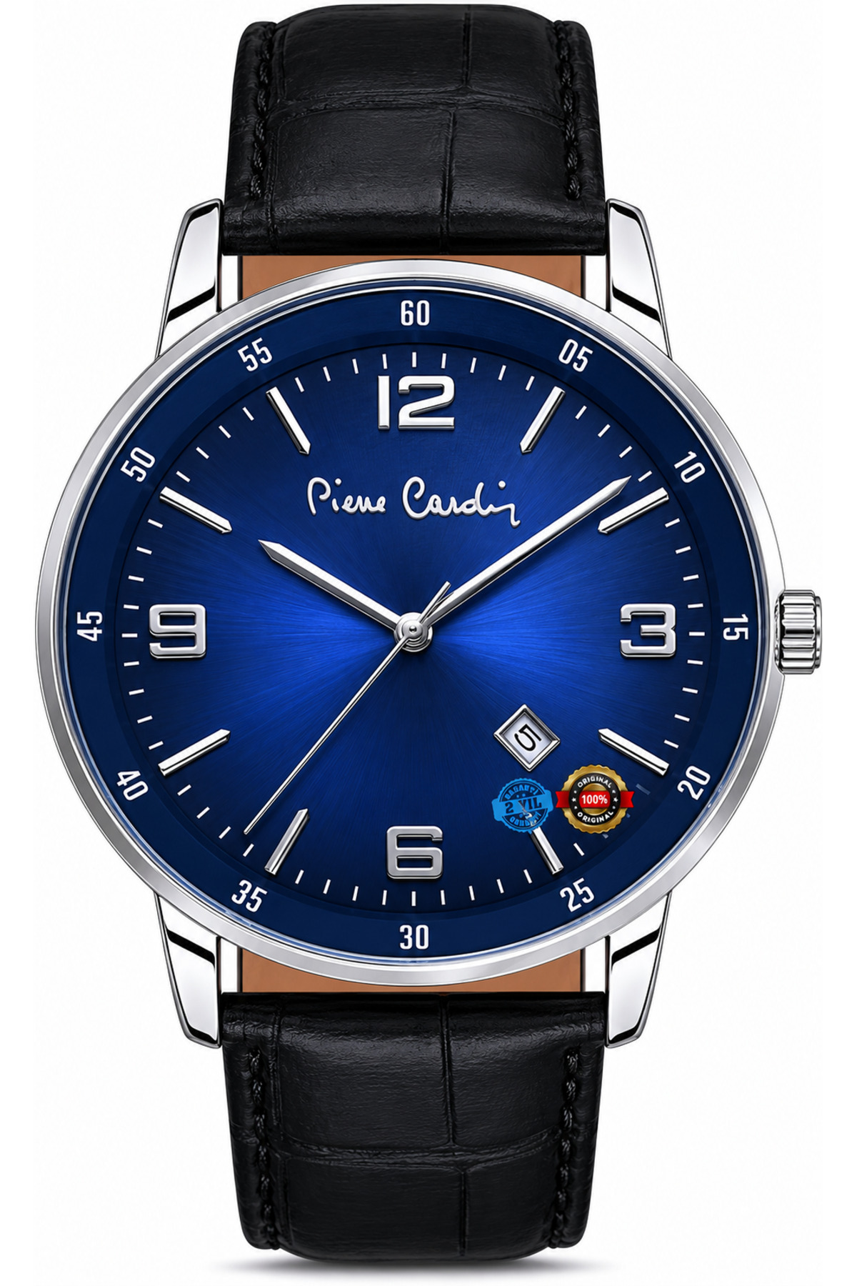 ساعت مچی بند چرمی مشکی مدل ۸۰۰۴۰۱F۰۱ پیر کاردین ساعت Pierre Cardin