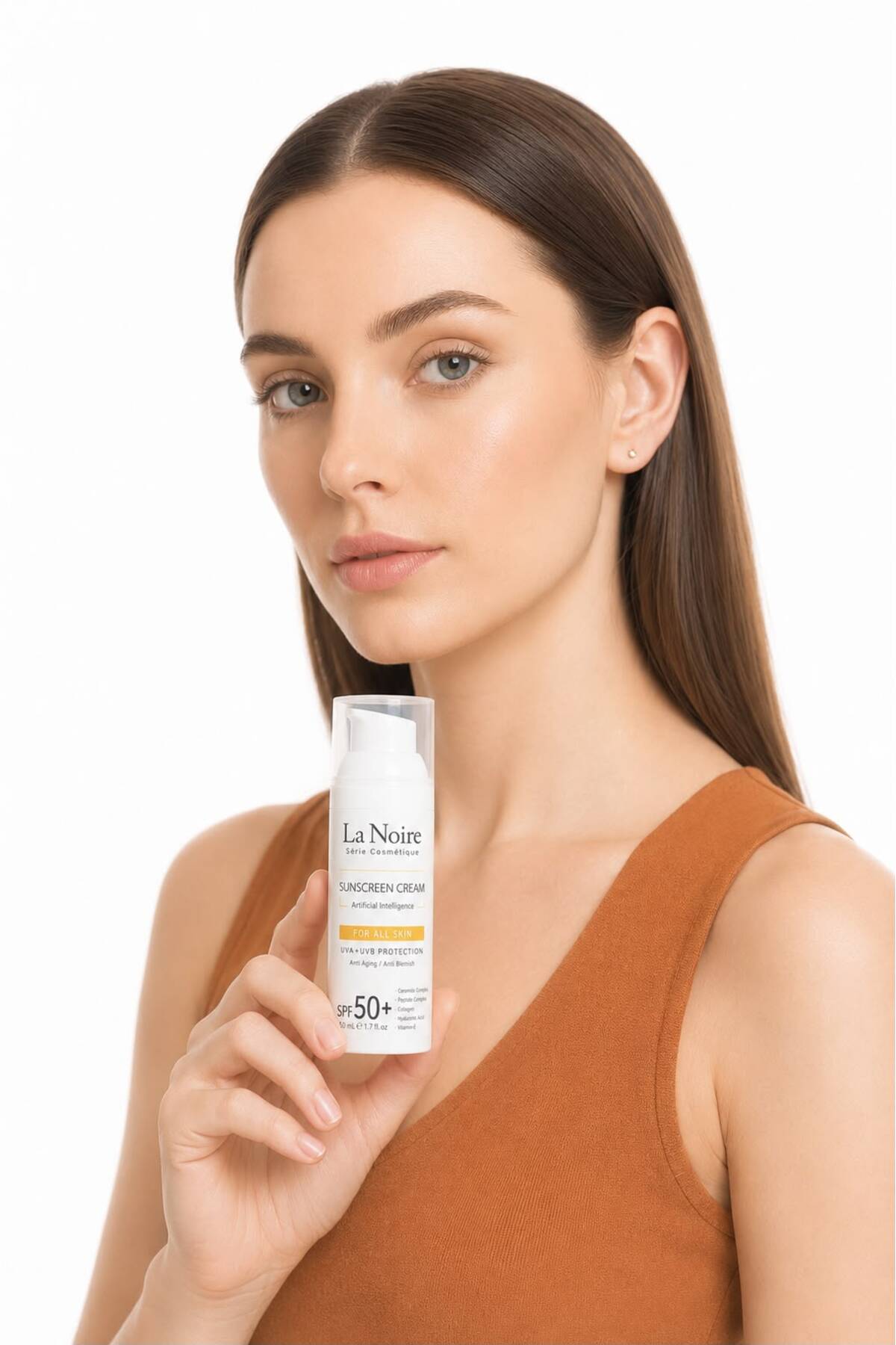 Akıllı Güneş Kremi Spf50 | Çinko | Yaşlanma-Kırışıklık Karşıtı | Ceramide | Peptide — 1001 — تصویر 5 از 5