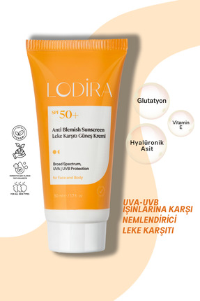 Lodira Cosmetic Leke Karşıtı, Glutatyonlu, Yüksek Korumalı Spf 50+ Güneş Krem...