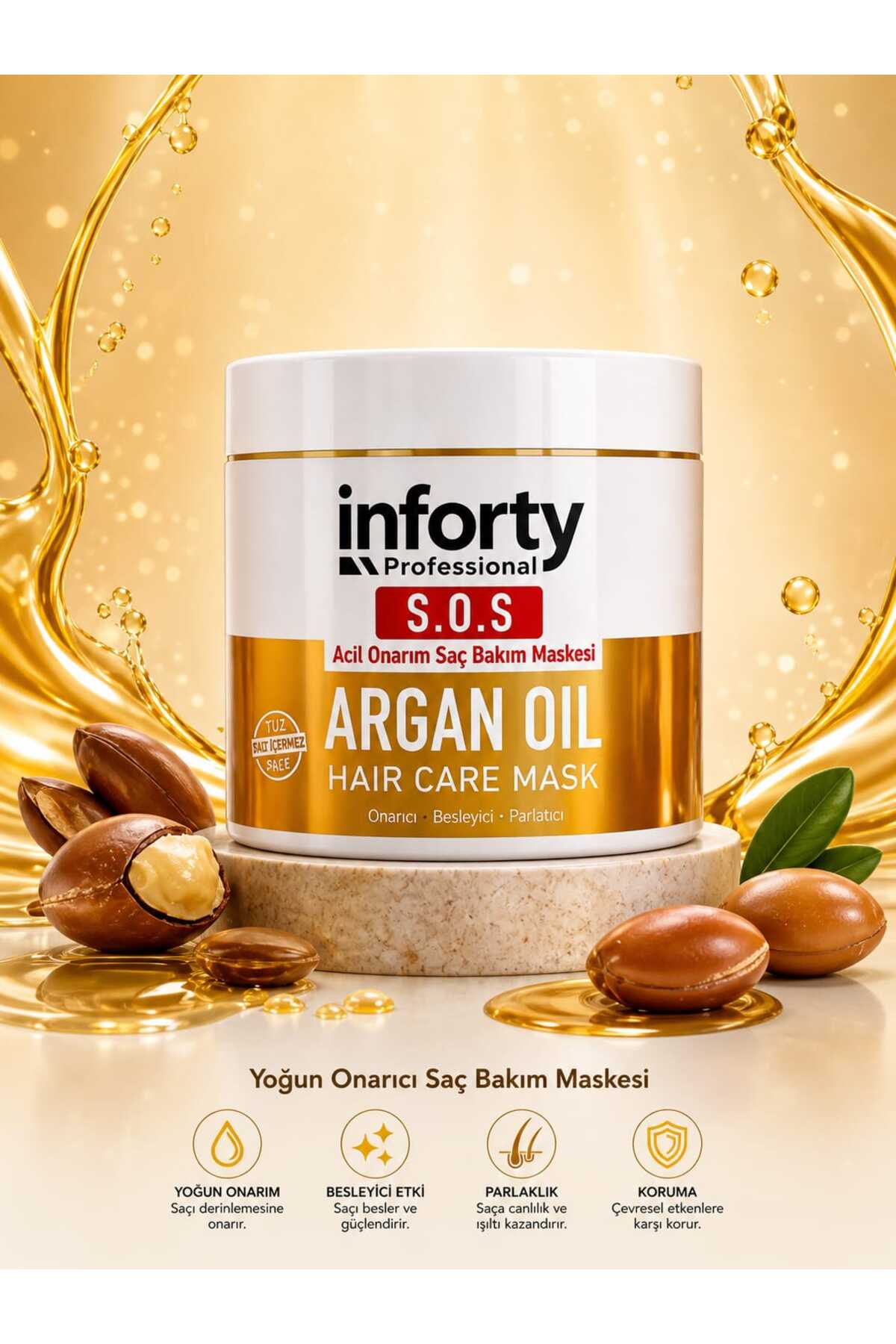 ACİL ONARIM (S.O.S) ARGAN SAÇ MASKESİ 500 gr — 9091 — تصویر 4 از 6