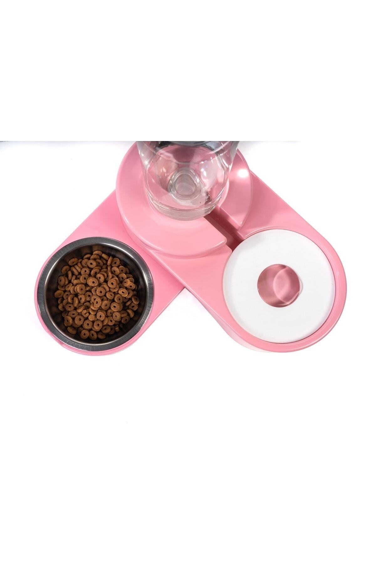 ست ظرف غذا و آب کربن استیل با مخزن قابل تنظیم برای گربه و سگ 1000ml