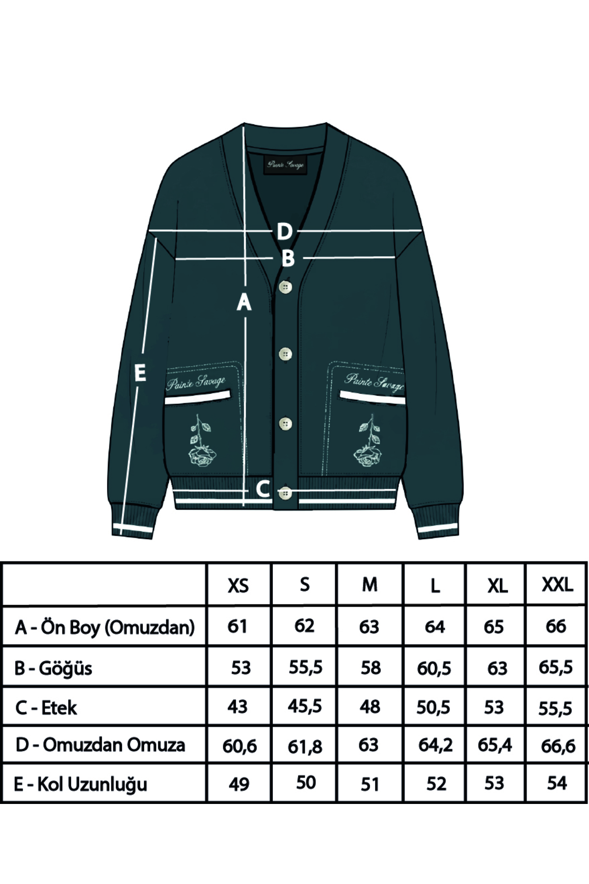 Unisex %100 Pamuklu Sırtı Baskılı V Yaka Crop Fit Hırka Gruppo Sainte Cardigan — بژ svg-055-25 — تصویر 4 از 4