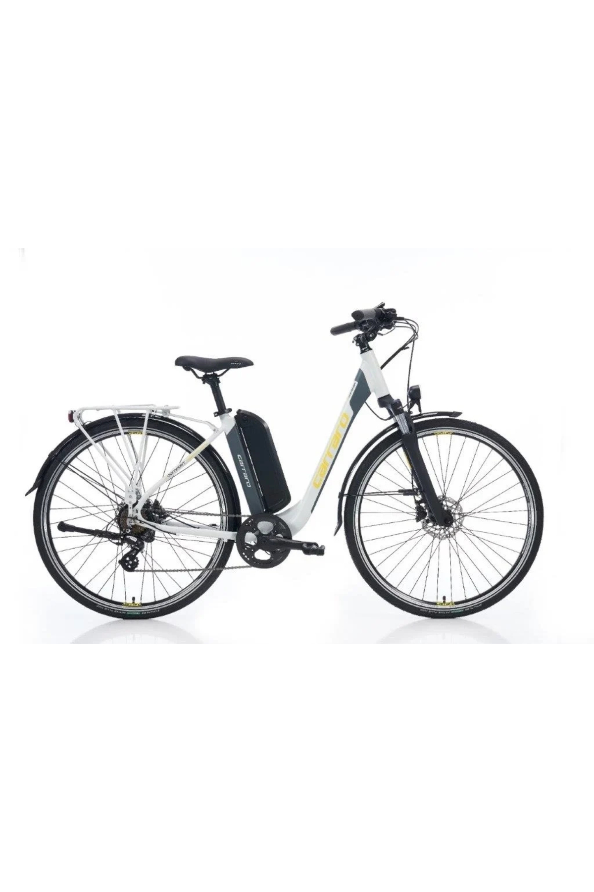 Carraro EComfort 2.1 7-V HD 52 Cm Mat Storm Gri-Antrasit-Sarı Elektrikli Şehir Bisikleti