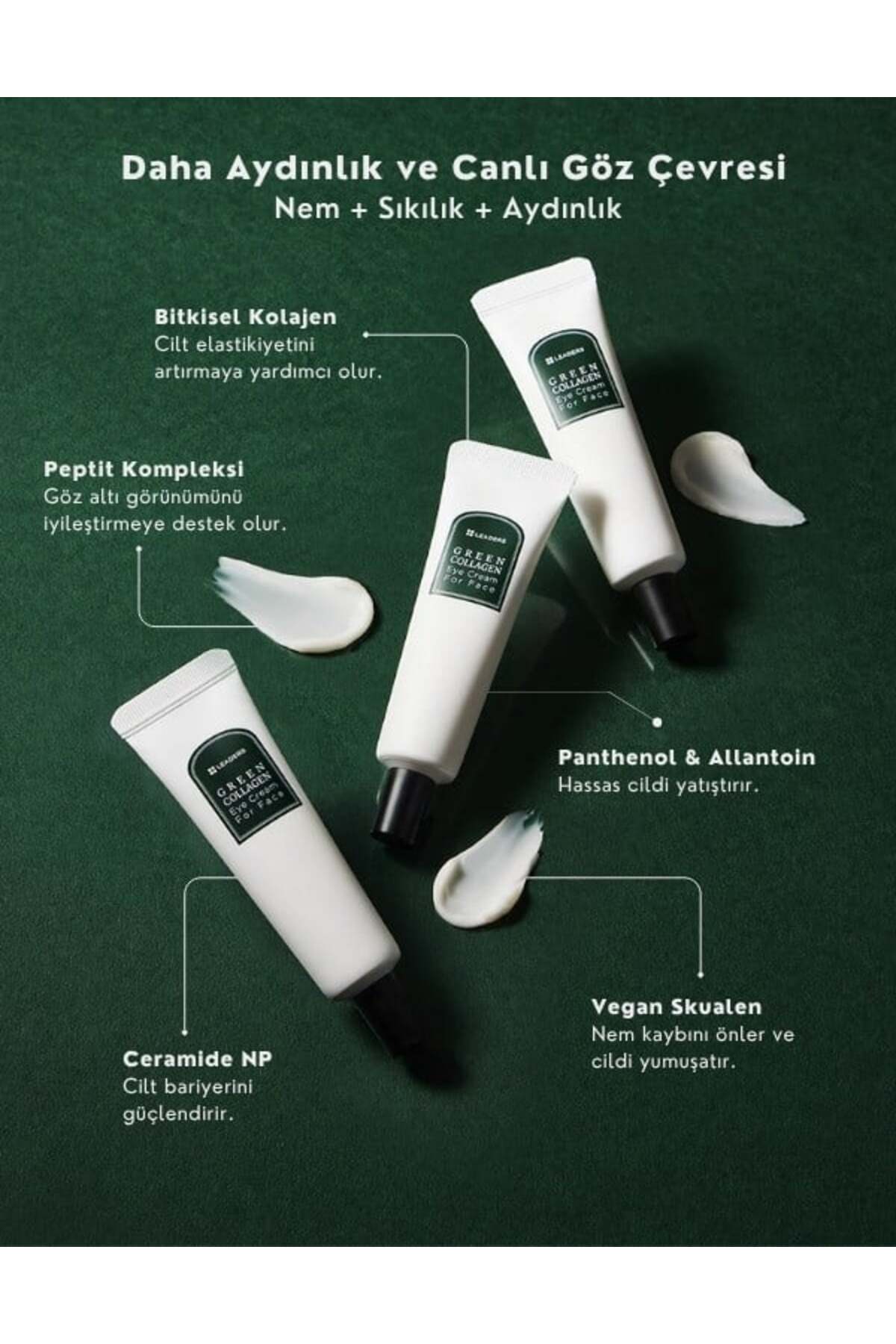 Leaders Green Collagen Eye Cream | Nemlendirici Göz Çevresi Kremi