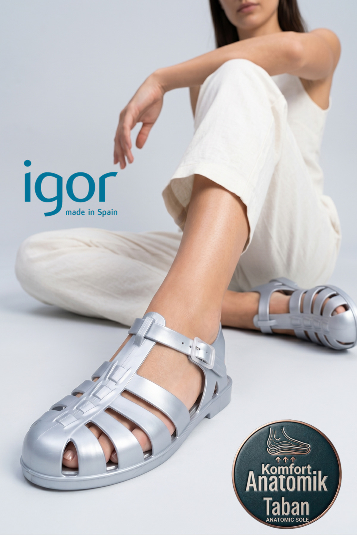 IGOR BB340-201 Bb340 Bıarrıtz Metal Kadın Sandalet Yeşil