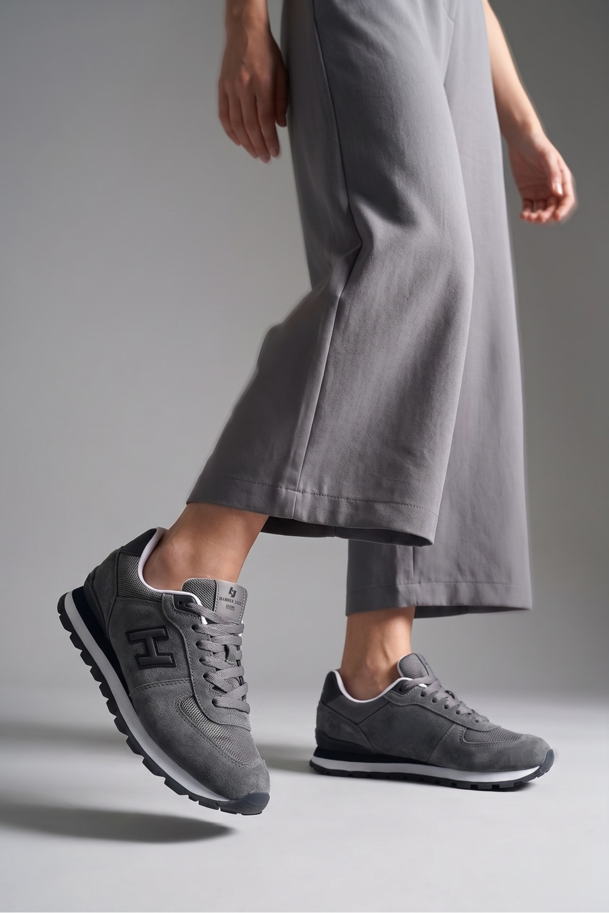 Hammer Jack Unisex Hakiki Deri Gri Peru Günlük Spor Ayakkabı görsel 3