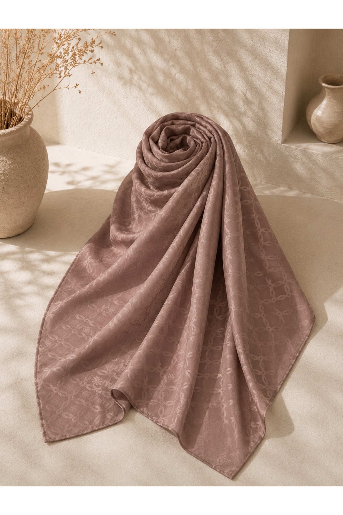 MİRSOY SCARF Lina Desen Kaymaz jakarlı Şal görsel 3