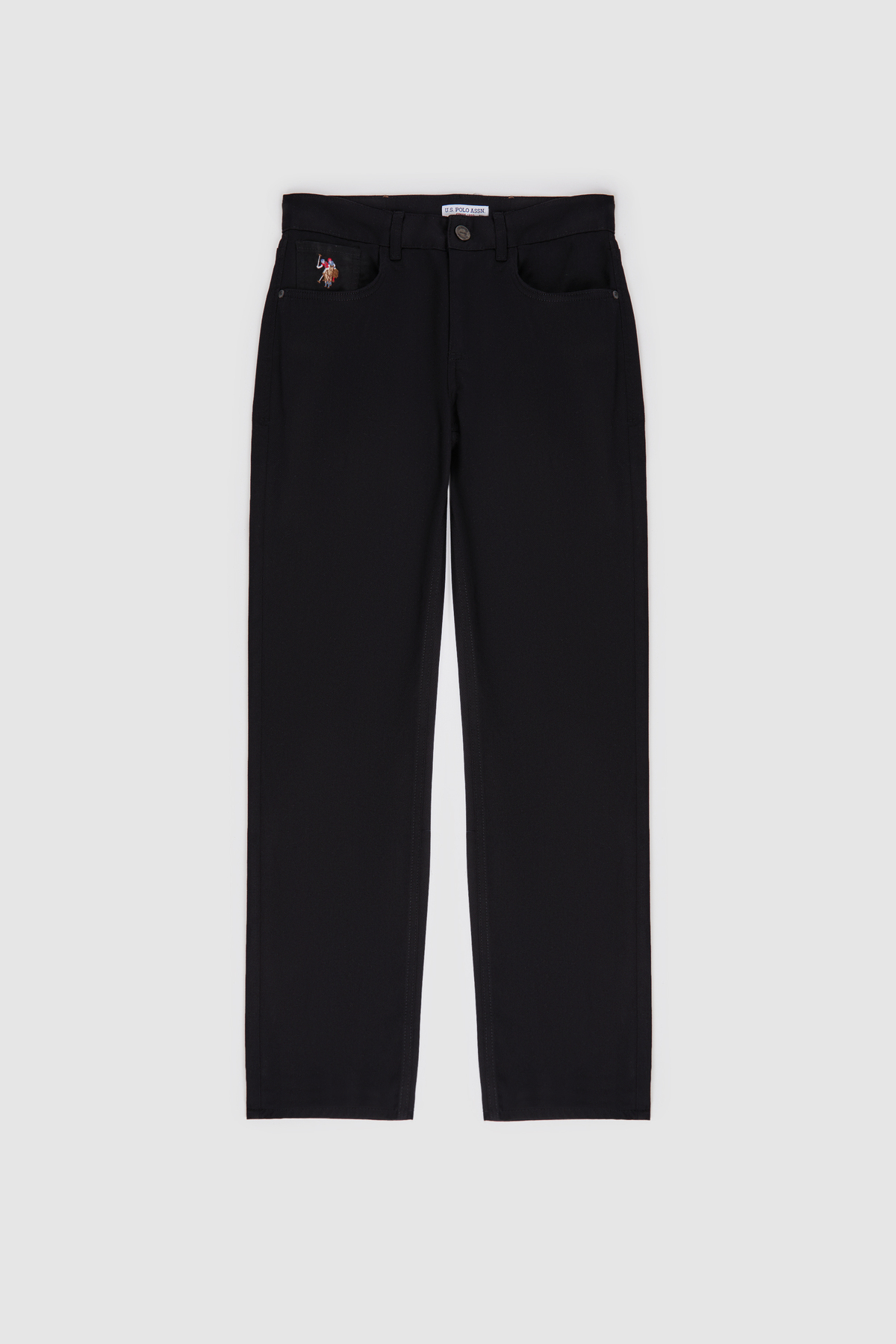 U.S. Polo Assn. Erkek Slim Fit Siyah Kanvas / Chino Pantolon 50322356-VR046 görsel 7