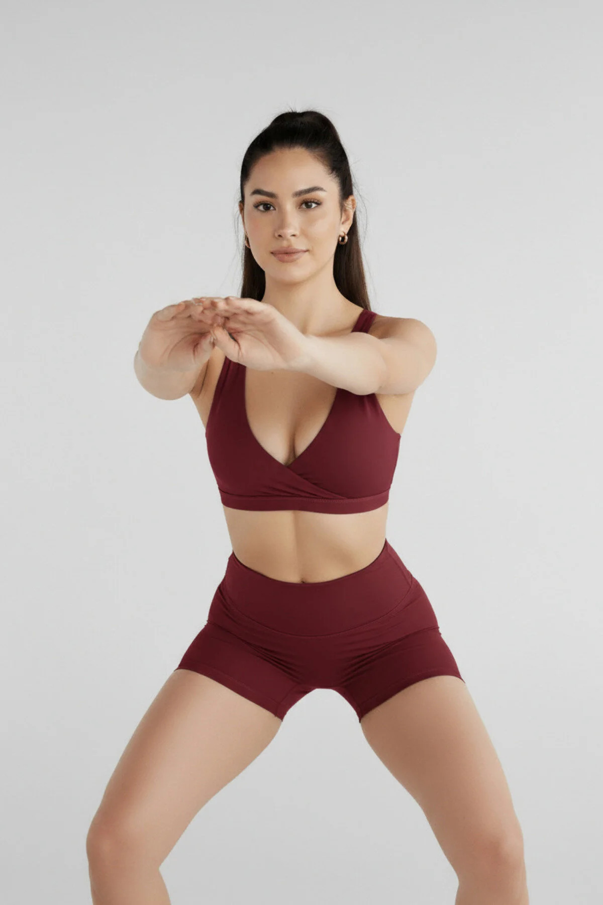 Thestiluxe 4 Yönlü Esnek Yüksek Bel Mini Şort Tayt Yoga, Spor ve Günlük Kullanım görsel 5