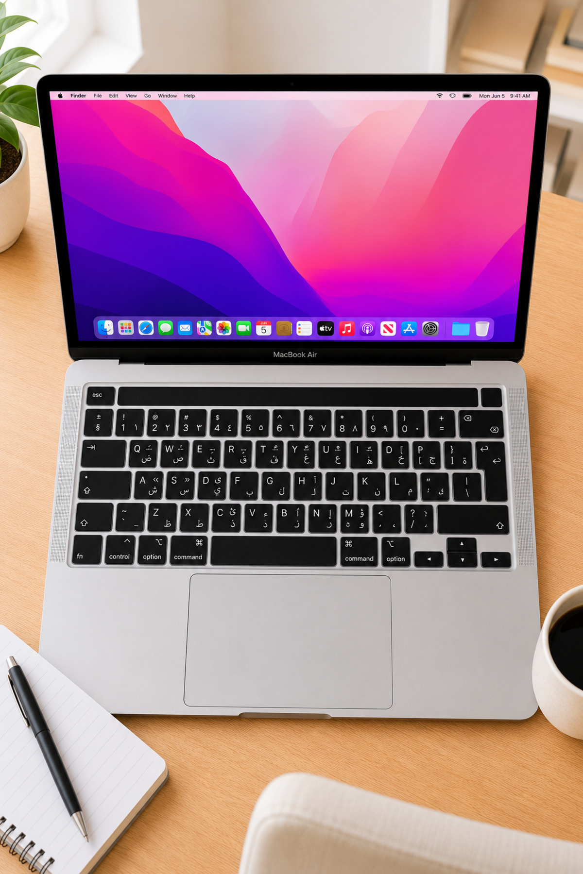 Mcstorey Arapça Klavye Macbook Pro Kılıf Klavye Koruyucu 13inç M1