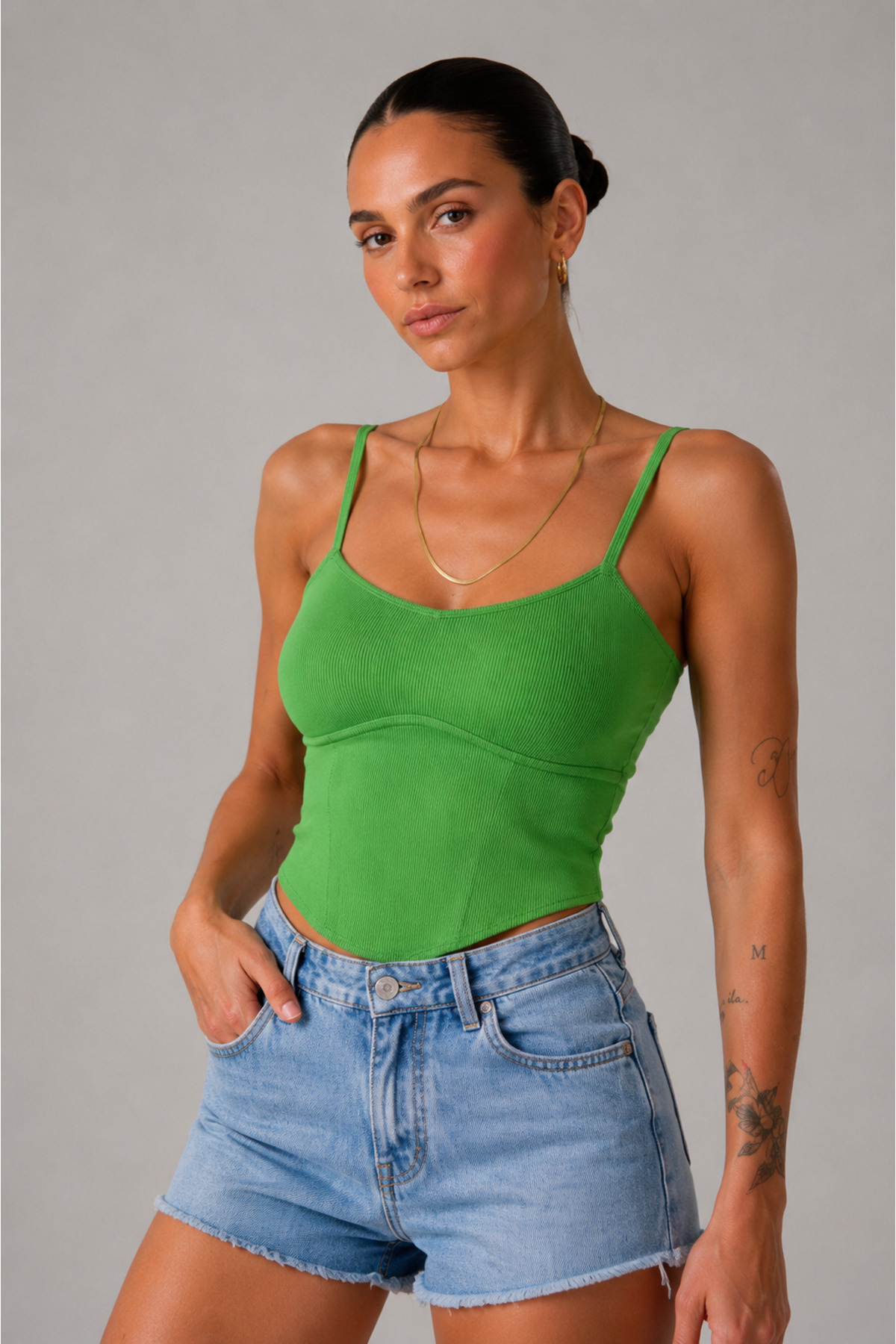 Oyer Moda Kadın Yeşil Crop görsel 2