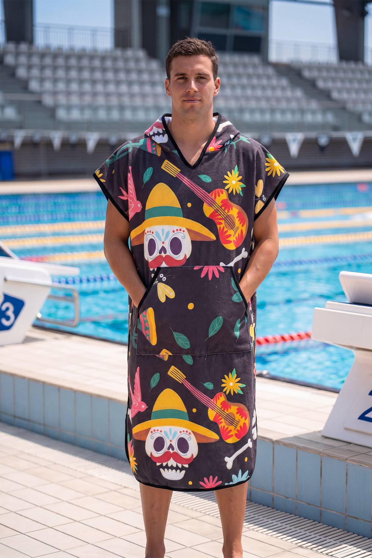 sporsuit Skullove Unisex Havlu Panço Yüzücü Yarış Antrenman Havuz