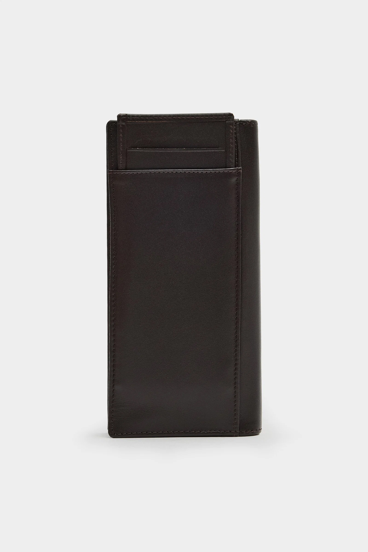 کیف پول بلند Ds Damat قهوه‌ای با بخش مخصوص تلفن از 100% چرم طبیعی