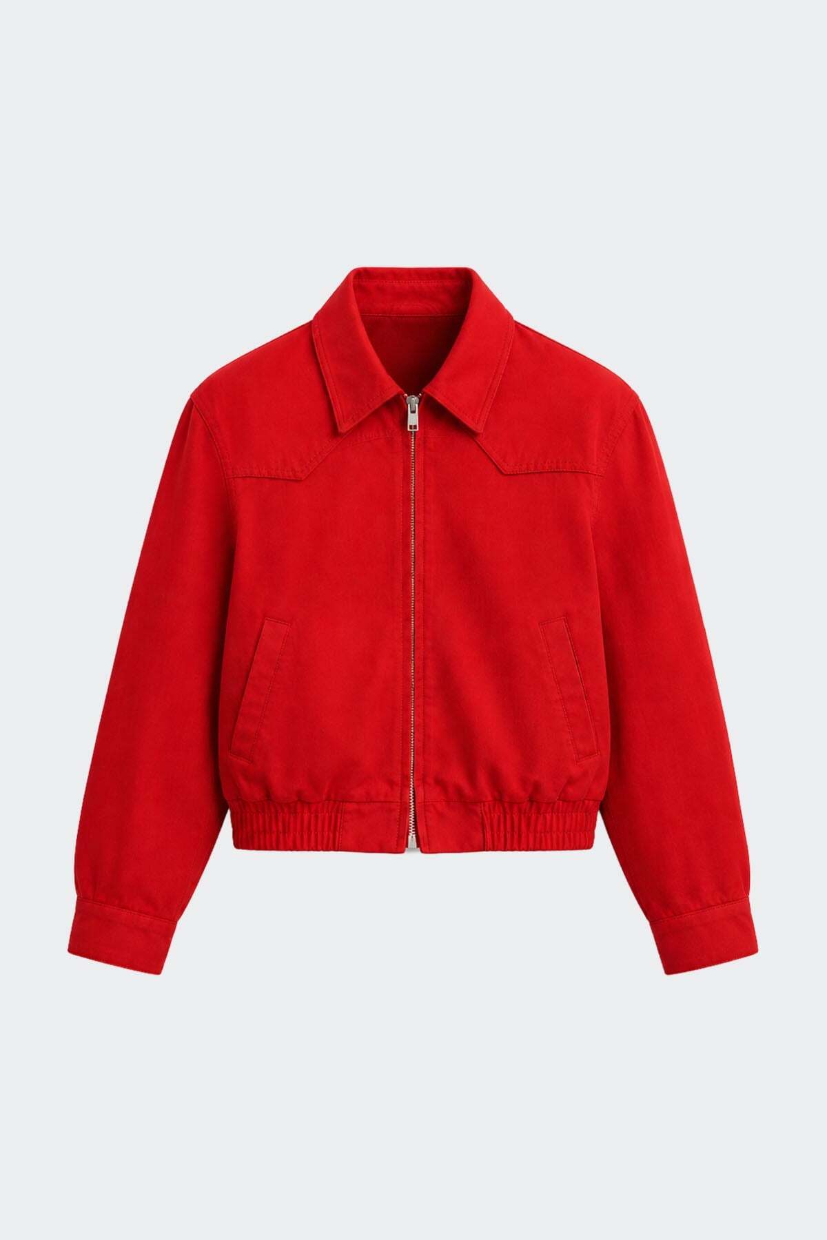 Suud Collection Kırmızı Alden Yıkamalı Ceket görsel 4