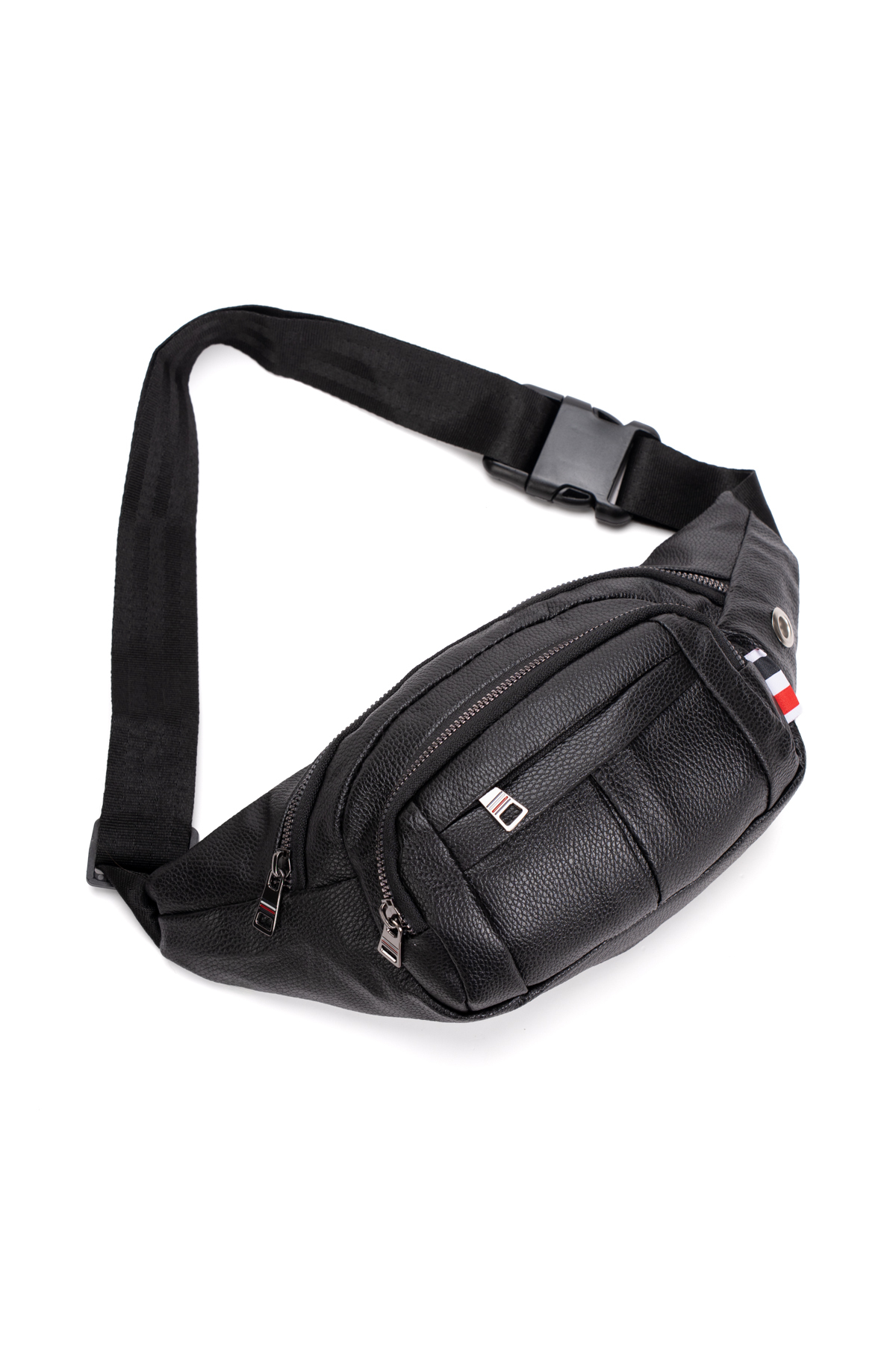 NEWISH POLO ACCESSORIES Unisex Siyah Suya Dayanıklı Suni Vegan Deri Kulaklık Girişli Bel Ve Omuz Çantası Freebag görsel 4