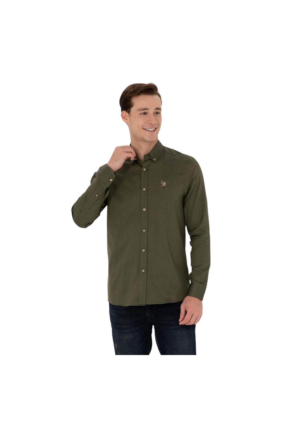 U.S. Polo Assn. Erkek Gömlek 50271276-VR027 — خاکی — تصویر 3 از 7