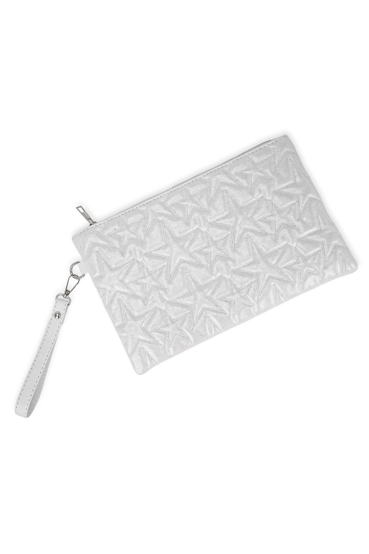 212 Yıldız Desenli Portföy Clutch Bilek Askılı Çanta görsel 5