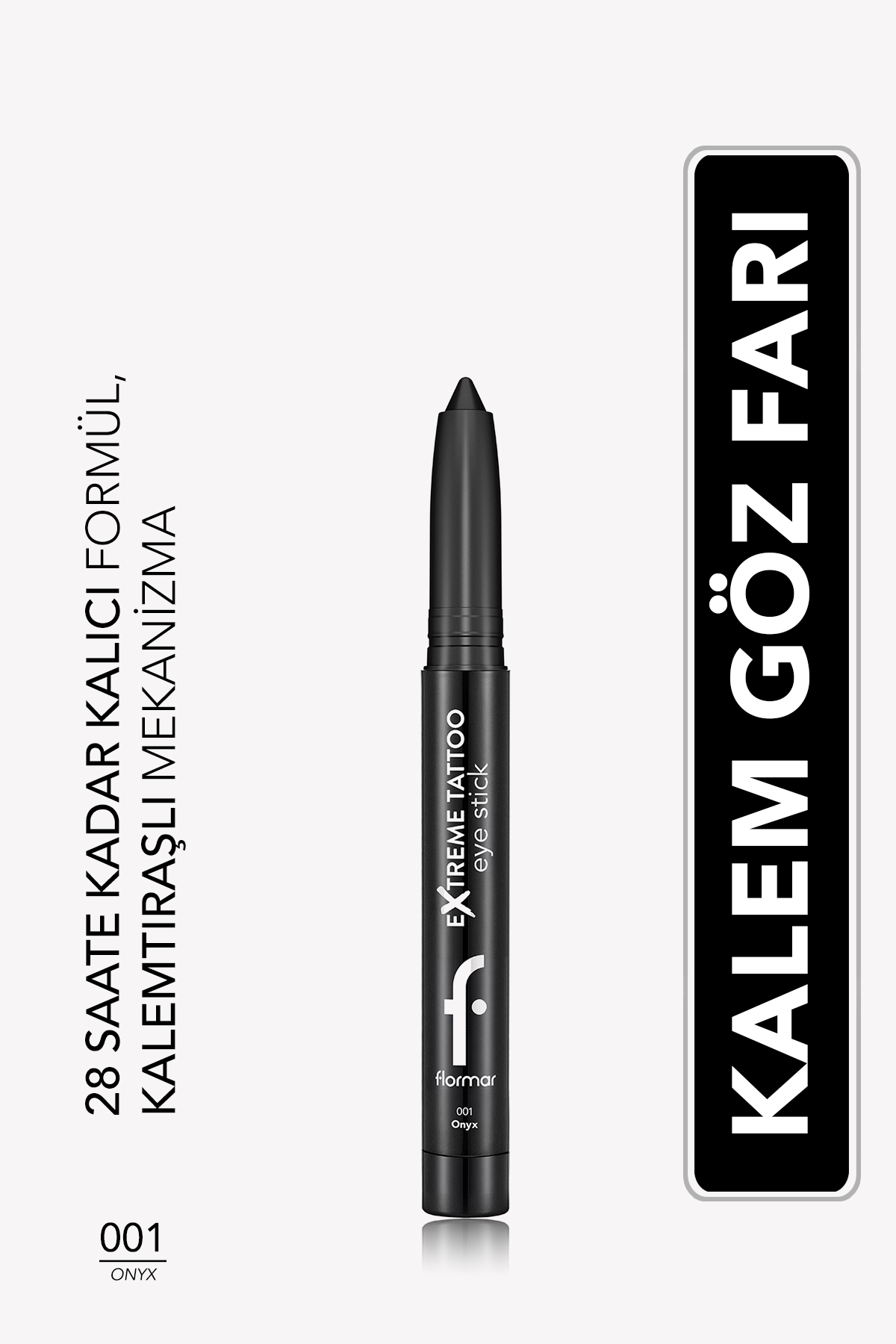 Flormar Extreme Tattoo Mat Asansörlü Kalemtıraşlı Jel Göz Kalemi & Far Stick - 001 Onyx — مشکی 10049