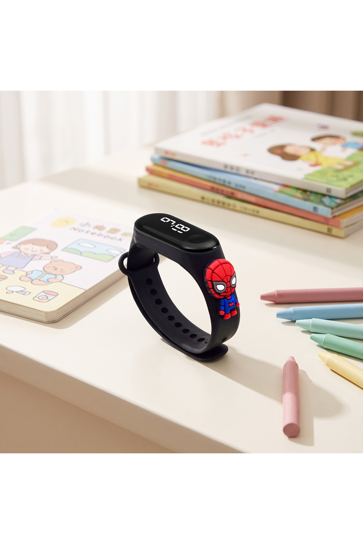 Choice6 Black-zzx-W 3D Cartoon Spiderman Kids Watches for Children Sports Bra...