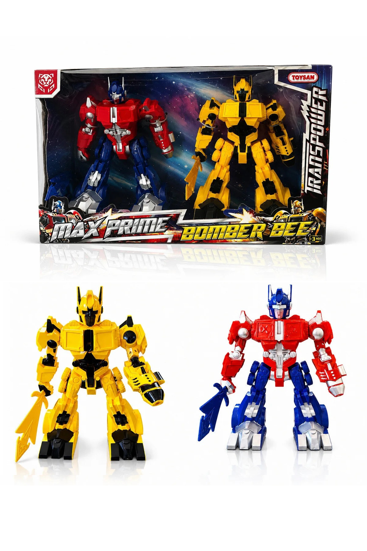Toysan Transformer Optimus Prime / Bumble Bee Robot Oyuncak 2'li