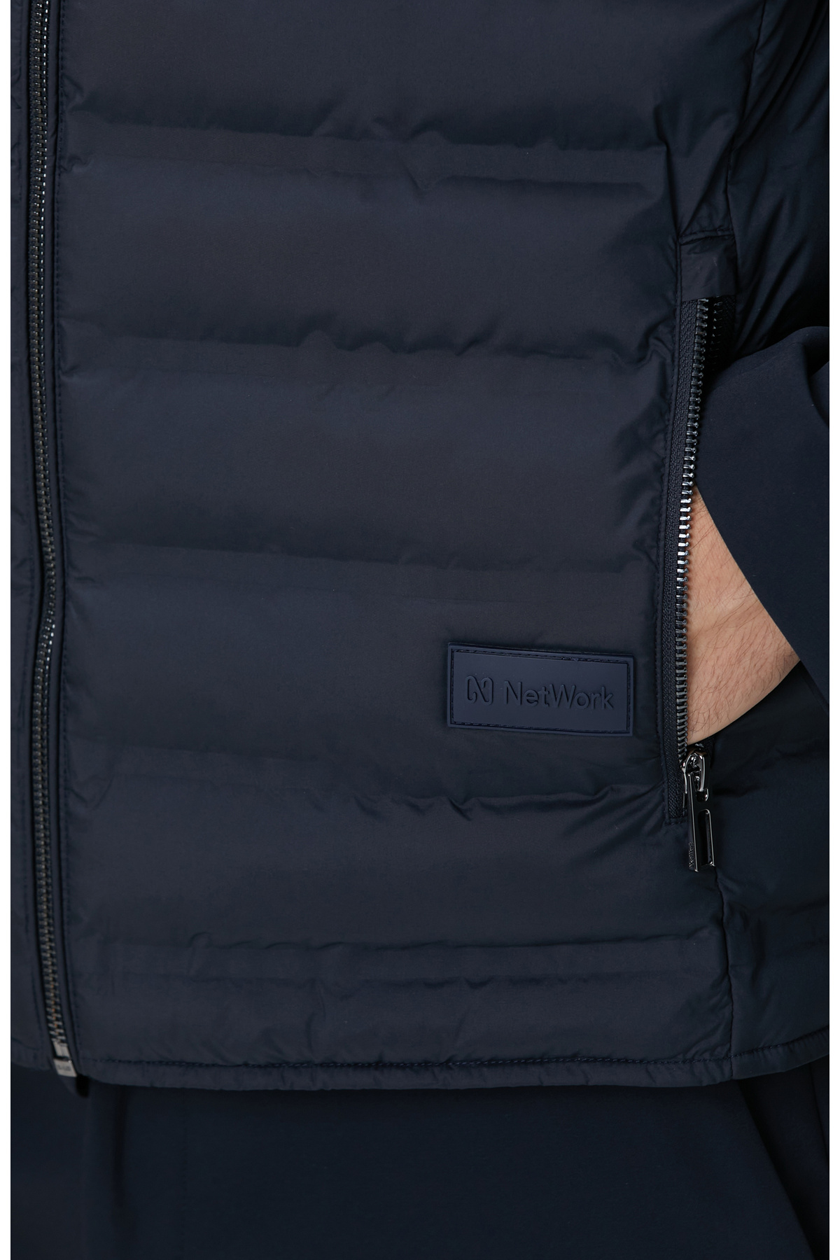 Network Lacivert Puffer Casual Yelek görsel 7