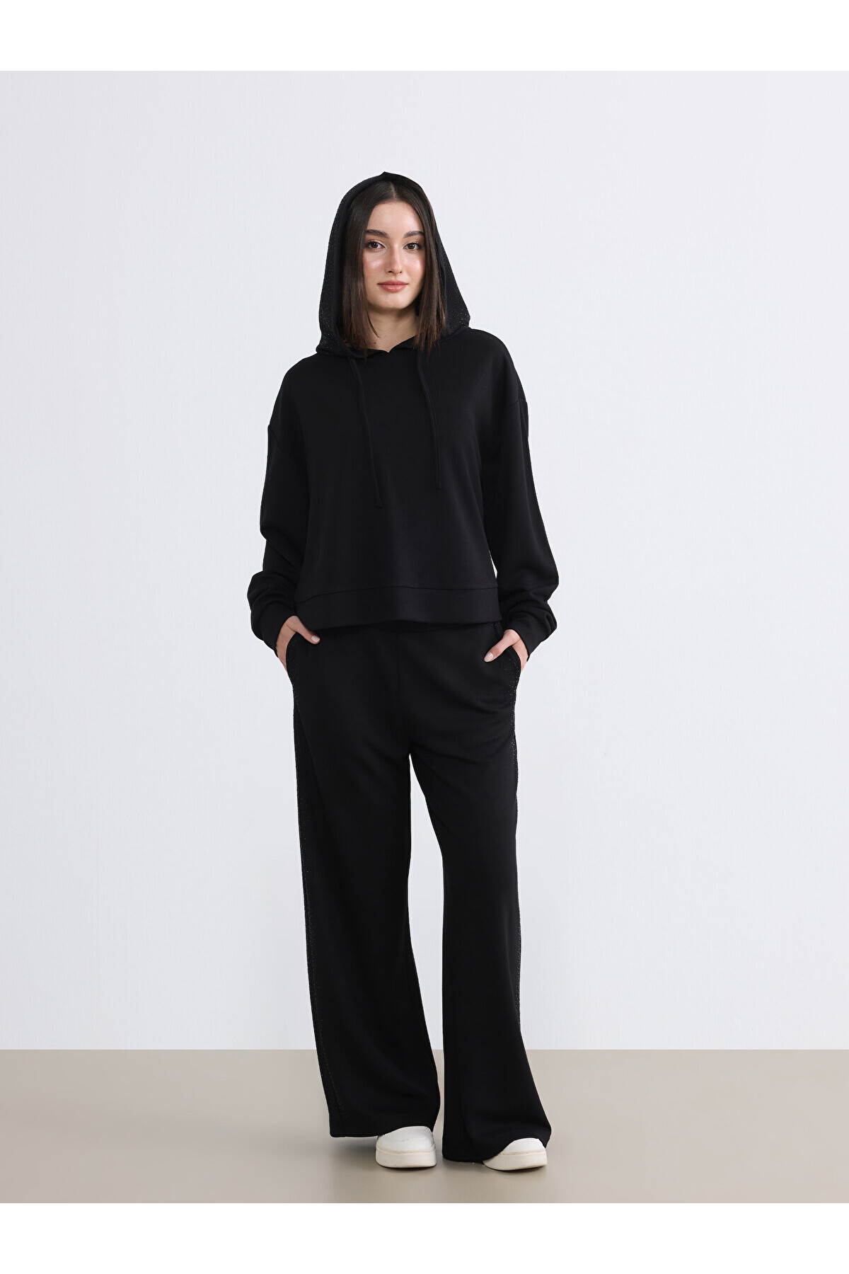 ALITA CITY Farkıyla Soulife Siyah Taşlı Loose & Bol Kadın Hoodie — TYC5BFA05B83F47D30A48E900 — تصویر 3 از 7