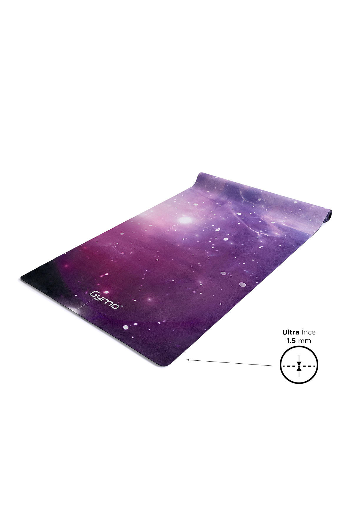 Gymo Pro Series Seyahat Yoga Matı Katlanabilir Süet Kauçuk 1.5 Mm Galaxy
