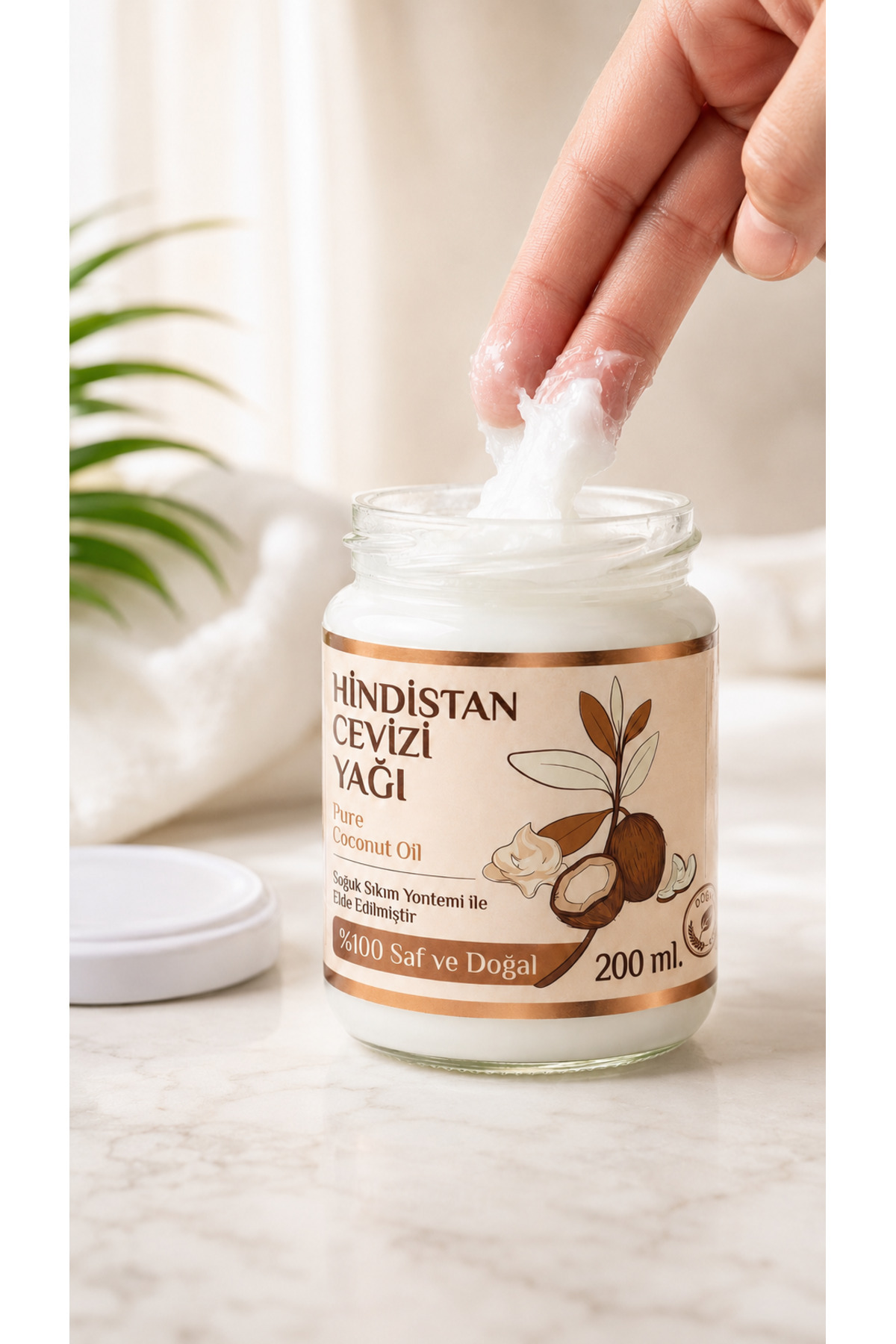 200 ml Saf Hindistan Cevizi Yağı / Soğuk Sıkım / %100 Saf Ve Doğal / Coconut Oil — 250-ml-hindistan-cv-yag — تصویر 7 از 8