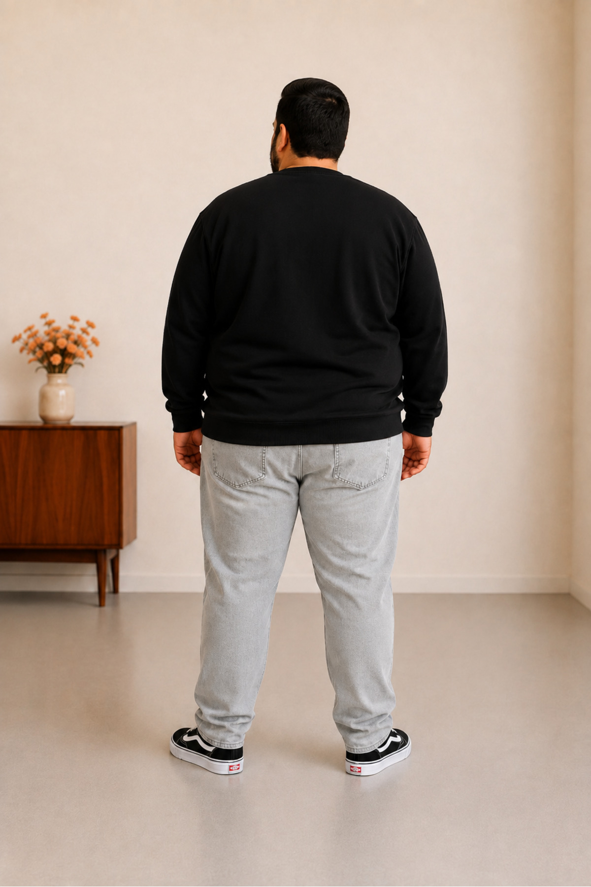 sngl tekstil Erkek Büyük Beden Oversize 3 İplik Uzun Kollu Sweatshirt 3xl-4xl-5xl-6xl-7xl-8xl-9xl görsel 4