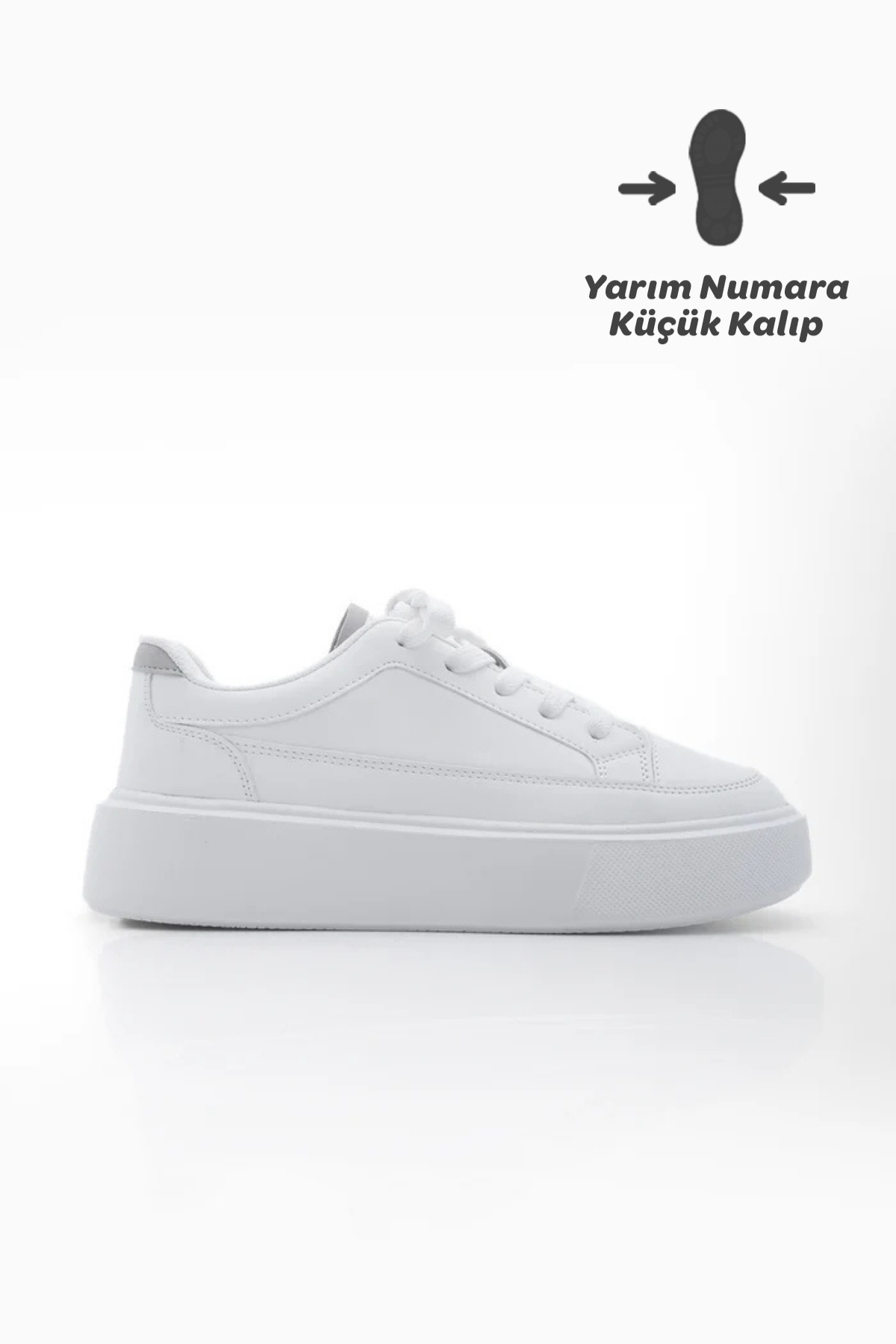 Marjin Kadın Sneaker Kalın Taban Spor Ayakkabı Domen Beyaz görsel 3