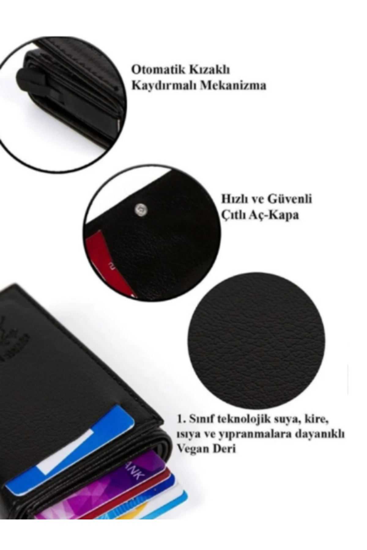 NEWISH POLO ACCESSORIES Erkek Siyah Çelik Kasalı Hakiki Deri El Ve Omuz Çantası Ayarlanabilir Askılı (Küçük Boy) ve Cüzdan görsel 6